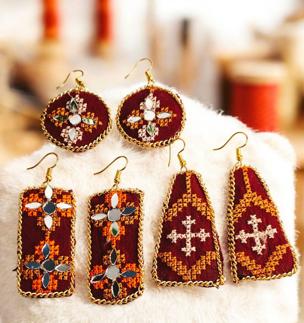 Handcrafted Ethnic Earring Combo – Set of 3