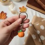 Handmade Pumpkin Charm Keychain – Cute Mini Gift