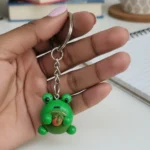 Cute Green Frog Keychain Mini Cartoon Frog Key Ring for Bags & Keys | Trendy Gift Item